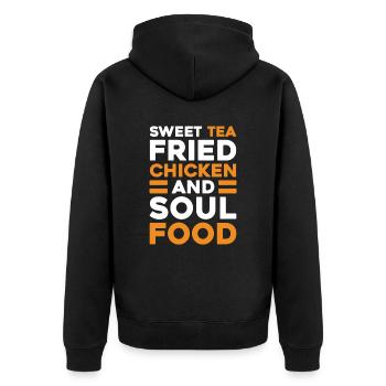 Süßer Tee Gebratenes Hähnchen Südstaatenküche Soul Food - Unisex Premium Bio Zip Hoodie - Schwarz - Hinten - Nico (187cm)
