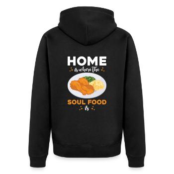 Soul Food cuisine Decor Art mural - Veste à capuche bio Premium Unisexe - noir - Dos - Nico (187cm)