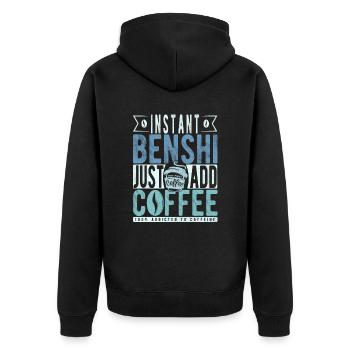 Benshi instantané Il suffit d’ajouter du café - Veste à capuche bio Premium Unisexe - noir - Dos - Nico (187cm)