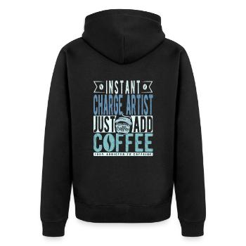 Instant Charge Artist Just Add Coffee - Veste à capuche bio Premium Unisexe - noir - Dos - Nico (187cm)