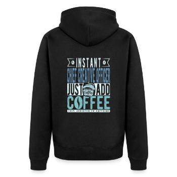 Directeur de la création instantanée Just Add Coffee - Veste à capuche bio Premium Unisexe - noir - Dos - Nico (187cm)