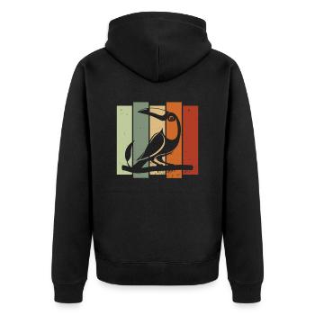 Toucan rétro ornithologique ornithologue - Veste à capuche bio Premium Unisexe - noir - Dos - Nico (187cm)