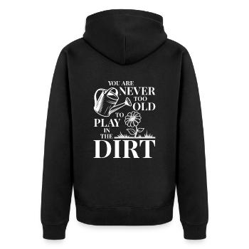 Gartenliebhaber Gartengärtner Blumengeschenk - Unisex Premium Bio Zip Hoodie - Schwarz - Hinten - Nico (187cm)