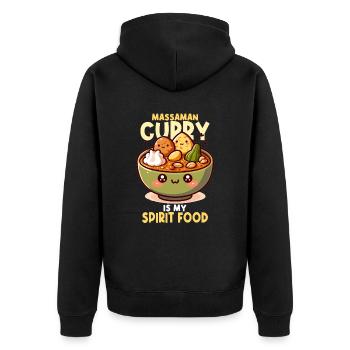 Massaman Curry Thai Food Kawaii - Unisex Premium Organic Zip Hoodie - black - Back - Nico (187cm)