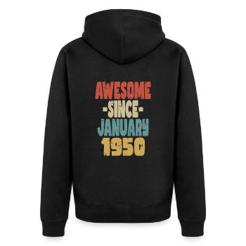 Génial janvier 1960 - Veste à capuche bio Premium Unisexe - noir - Dos - Nico (187cm)