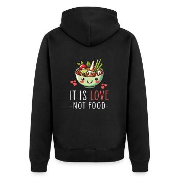 Genießen Sie den Geschmack mit exklusivem Tom Yum - Unisex Premium Bio Zip Hoodie - Schwarz - Hinten - Nico (187cm)