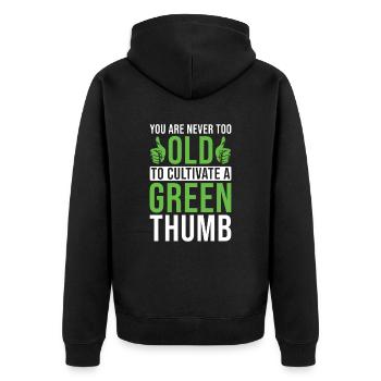 Botanischer Garten Gärtner Pflanzenliebhaber - Unisex Premium Bio Zip Hoodie - Schwarz - Hinten - Nico (187cm)
