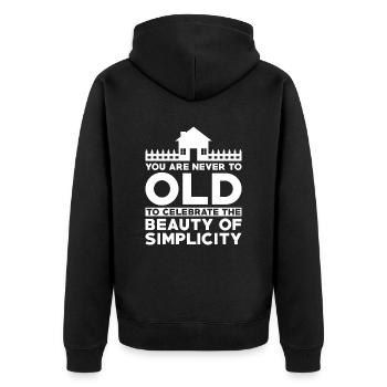 Tiny House Owner Essential Design - Célébrez - Veste à capuche bio Premium Unisexe - noir - Dos - Nico (187cm)
