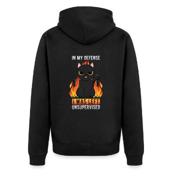 Pour ma défense, on m’a laissé Black Cat sans surveillance - Veste à capuche bio Premium Unisexe - noir - Dos - Nico (187cm)