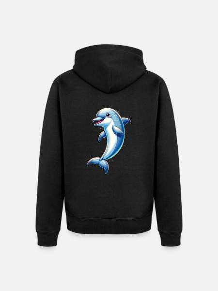 Dolphin Ocean - Unisex Premium Organic Zip Hoodie - black