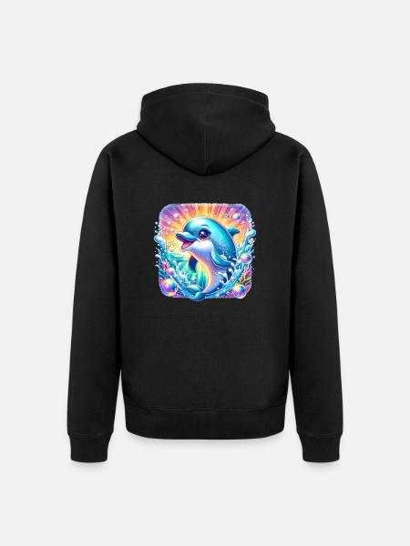 Dolphin Ocean - Unisex Premium Organic Zip Hoodie - black