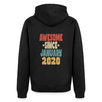 Génial janvier 2020 - Veste à capuche bio Premium Unisexe - noir - Dos - Nico (187cm)