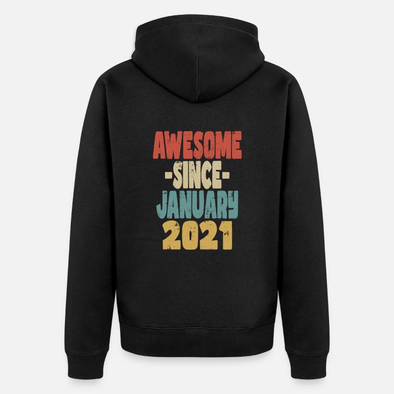 Génial janvier 2021 - Veste à capuche bio Premium Unisexe - noir