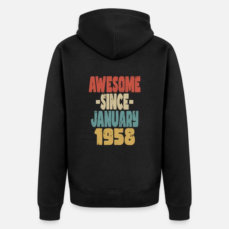 Génial janvier 1958 - Veste à capuche bio Premium Unisexe - noir