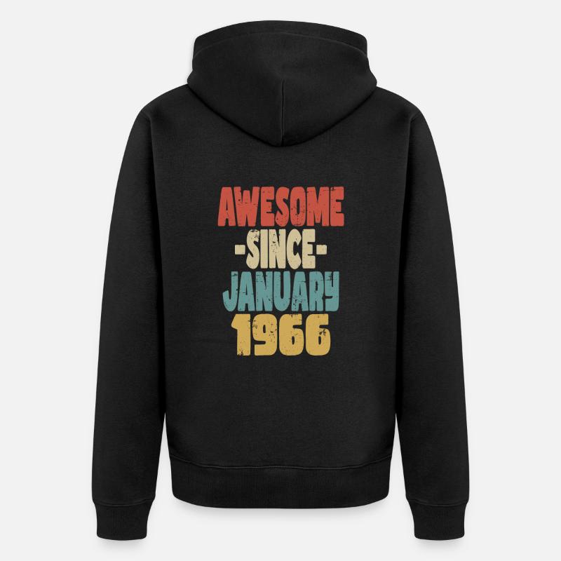 Génial janvier 1966 - Veste à capuche bio Premium Unisexe - noir