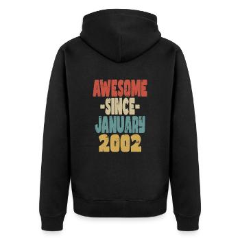 Génial Janvier 2002 - Veste à capuche bio Premium Unisexe - noir - Dos - Nico (187cm)