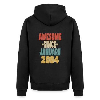 Génial Janvier 2004 - Veste à capuche bio Premium Unisexe - noir - Dos - Nico (187cm)