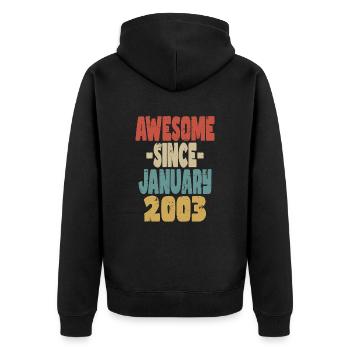 Génial Janvier 2003 - Veste à capuche bio Premium Unisexe - noir - Dos - Nico (187cm)
