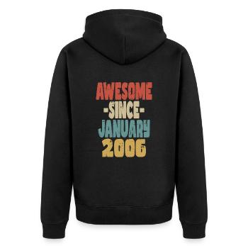 Génial Janvier 2006 - Veste à capuche bio Premium Unisexe - noir - Dos - Nico (187cm)