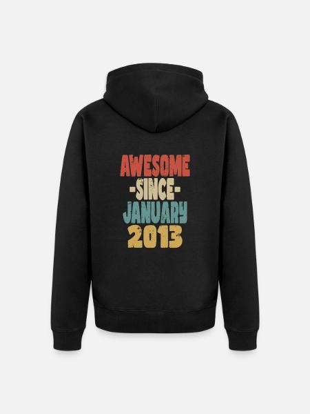 Awesome January 2013 - Unisex Premium Organic Zip Hoodie - black