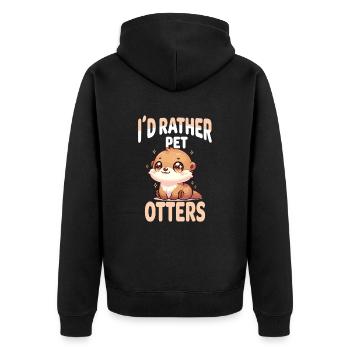 Adorable loutre oeuvre parfaite pour loutre mignonne - Veste à capuche bio Premium Unisexe - noir - Dos - Nico (187cm)