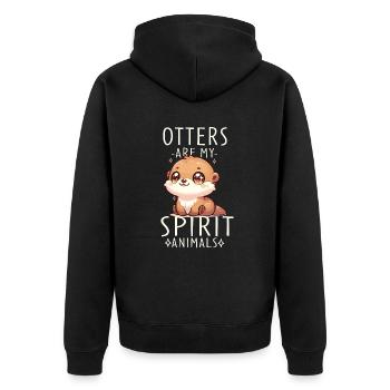 Illustration de loutre mignonne parfaite pour la loutre - Veste à capuche bio Premium Unisexe - noir - Dos - Nico (187cm)