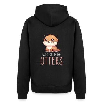 Adorable Illustration de loutre mignonne parfaite pour la loutre - Veste à capuche bio Premium Unisexe - noir - Dos - Nico (187cm)