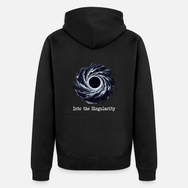 Passionné d’astrophysique dans la singularité - Veste à capuche bio Premium Unisexe - noir