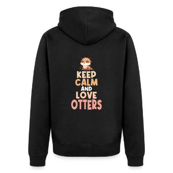 Oeuvre d’art de loutre mignonne mettant en vedette Adorable et drôle Keep - Veste à capuche bio Premium Unisexe - noir - Dos - Nico (187cm)