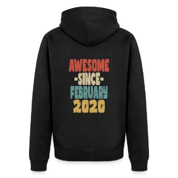 Génial février 2020 - Veste à capuche bio Premium Unisexe - noir - Dos - Nico (187cm)