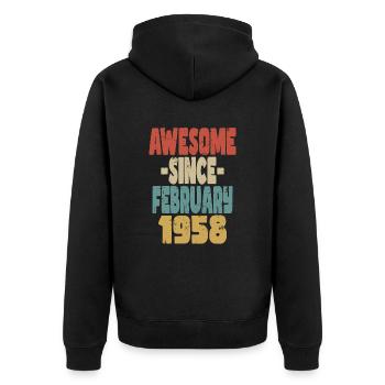 Génial Février 1958 - Veste à capuche bio Premium Unisexe - noir - Dos - Nico (187cm)
