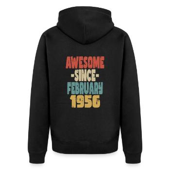 Génial Février 1956 - Veste à capuche bio Premium Unisexe - noir - Dos - Nico (187cm)