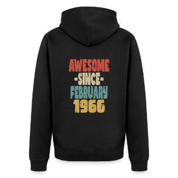 Génial Février 1966 - Veste à capuche bio Premium Unisexe - noir - Dos - Nico (187cm)