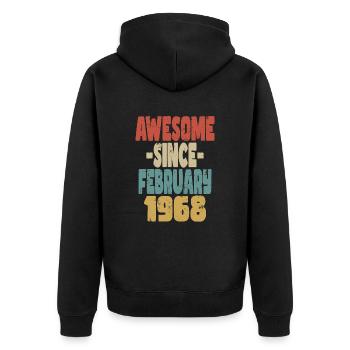 Génial Février 1968 - Veste à capuche bio Premium Unisexe - noir - Dos - Nico (187cm)