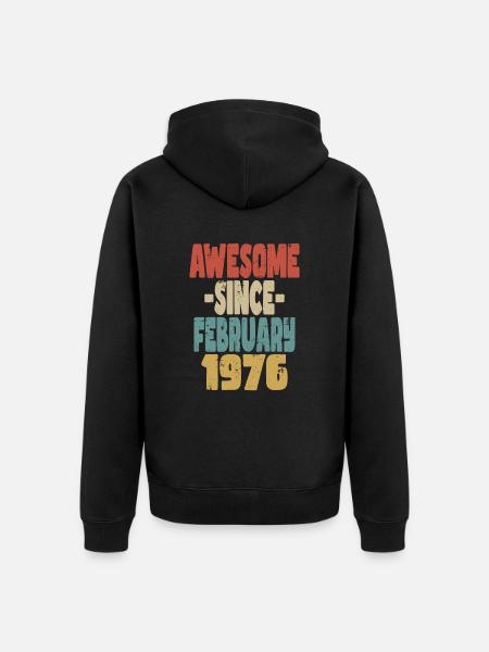 Génial Février 1976 - Veste à capuche bio Premium Unisexe - noir