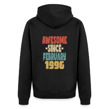 Génial Février 1996 - Veste à capuche bio Premium Unisexe - noir - Dos - Nico (187cm)