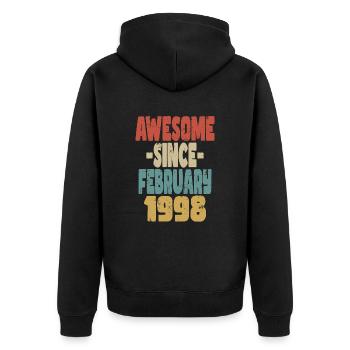 Génial Février 1998 - Veste à capuche bio Premium Unisexe - noir - Dos - Nico (187cm)