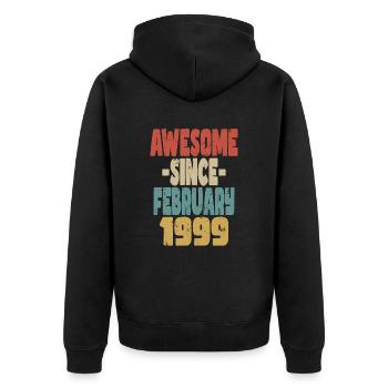 Génial Février 1999 - Veste à capuche bio Premium Unisexe - noir - Dos - Nico (187cm)