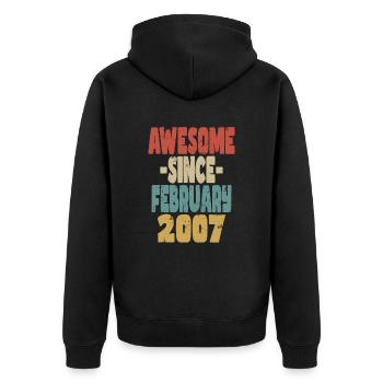 Awesome February 2007 - Unisex Premium Organic Zip Hoodie - black - Back - Nico (187cm)