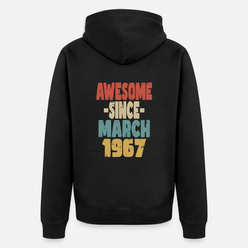 Génial mars 1967 - Veste à capuche bio Premium Unisexe - noir