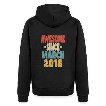 Awesome March 2018 - Unisex Premium Organic Zip Hoodie - black - Back - Nico (187cm)