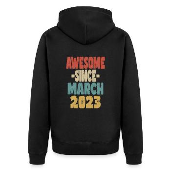 Génial mars 2023 - Veste à capuche bio Premium Unisexe - noir - Dos - Nico (187cm)