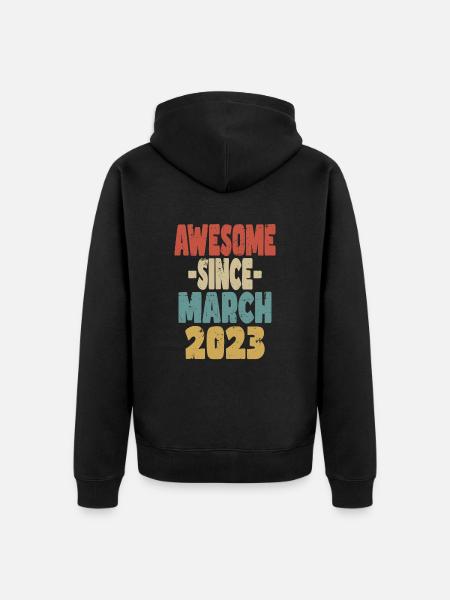 Awesome March 2023 - Unisex Premium Organic Zip Hoodie - black