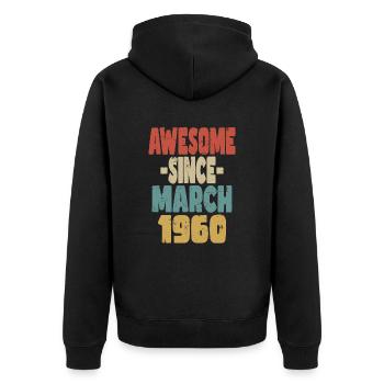 Génial mars 1960 - Veste à capuche bio Premium Unisexe - noir - Dos - Nico (187cm)
