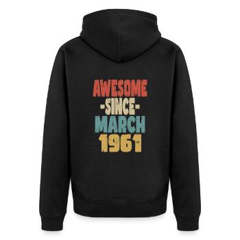 Génial mars 1961 - Veste à capuche bio Premium Unisexe - noir - Dos - Nico (187cm)