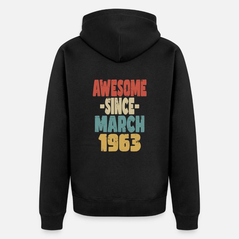 Génial mars 1963 - Veste à capuche bio Premium Unisexe - noir