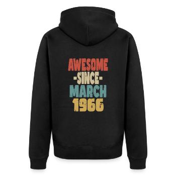 Génial mars 1966 - Veste à capuche bio Premium Unisexe - noir - Dos - Nico (187cm)