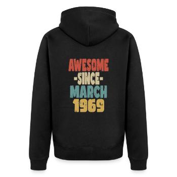 Génial mars 1969 - Veste à capuche bio Premium Unisexe - noir - Dos - Nico (187cm)