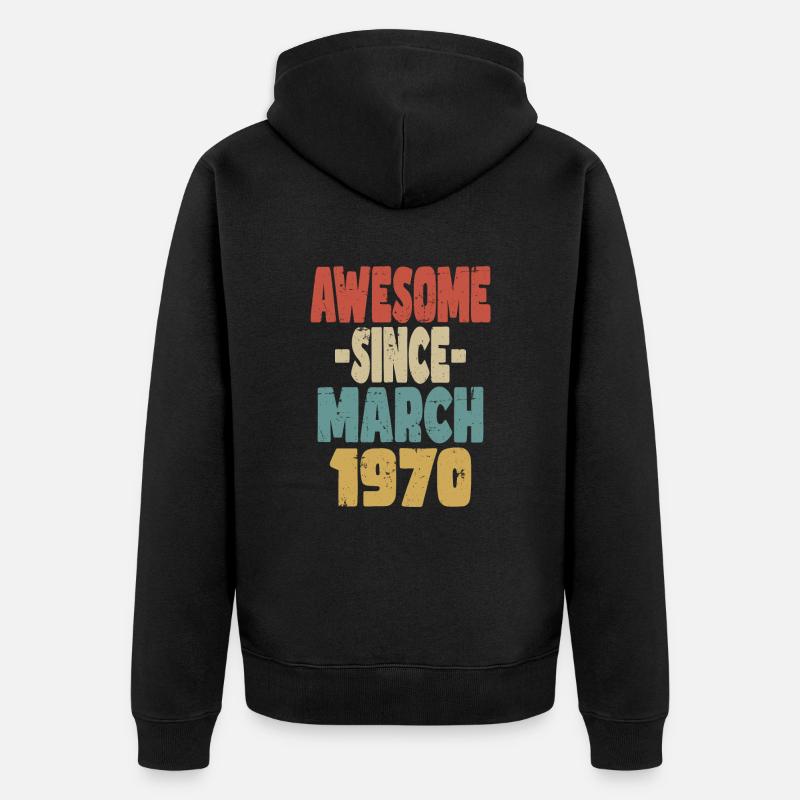 Génial mars 1970 - Veste à capuche bio Premium Unisexe - noir