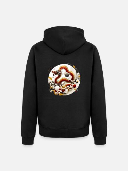 Dragon Chinese Art - Unisex Premium Organic Zip Hoodie - black